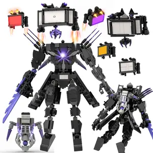 Toilet Bosses TV Person Toilet Person Sound Person Building Block Model Block Figures, Funny Bathroom Decor, Unique Gift Idea, Fun Toy for Kids