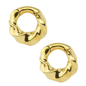 Gold PVD Twirl Hinged Ear Weights