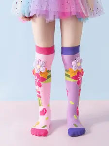 Girls' Over-The-Knee Socks, Cute Baby Socks, Fashionable Party Socks, Elastic High-Cut Novelty Socks, 1 Pair Set
