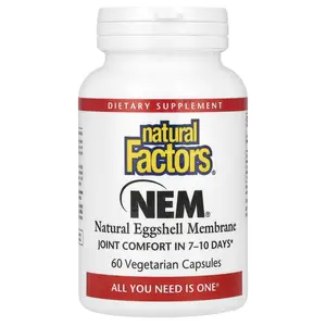 Natural Factors NEM, Natural Eggshell Membrane, 60 Vegetarian Capsules