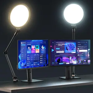 UBeesize 10" Ring Light with Stand Advanced Side-Lighting Technology Stable Boom Arm Timer Functions for Video Recording Zoom Lighting for Computer Meeting Live Streaming Metal Selfie