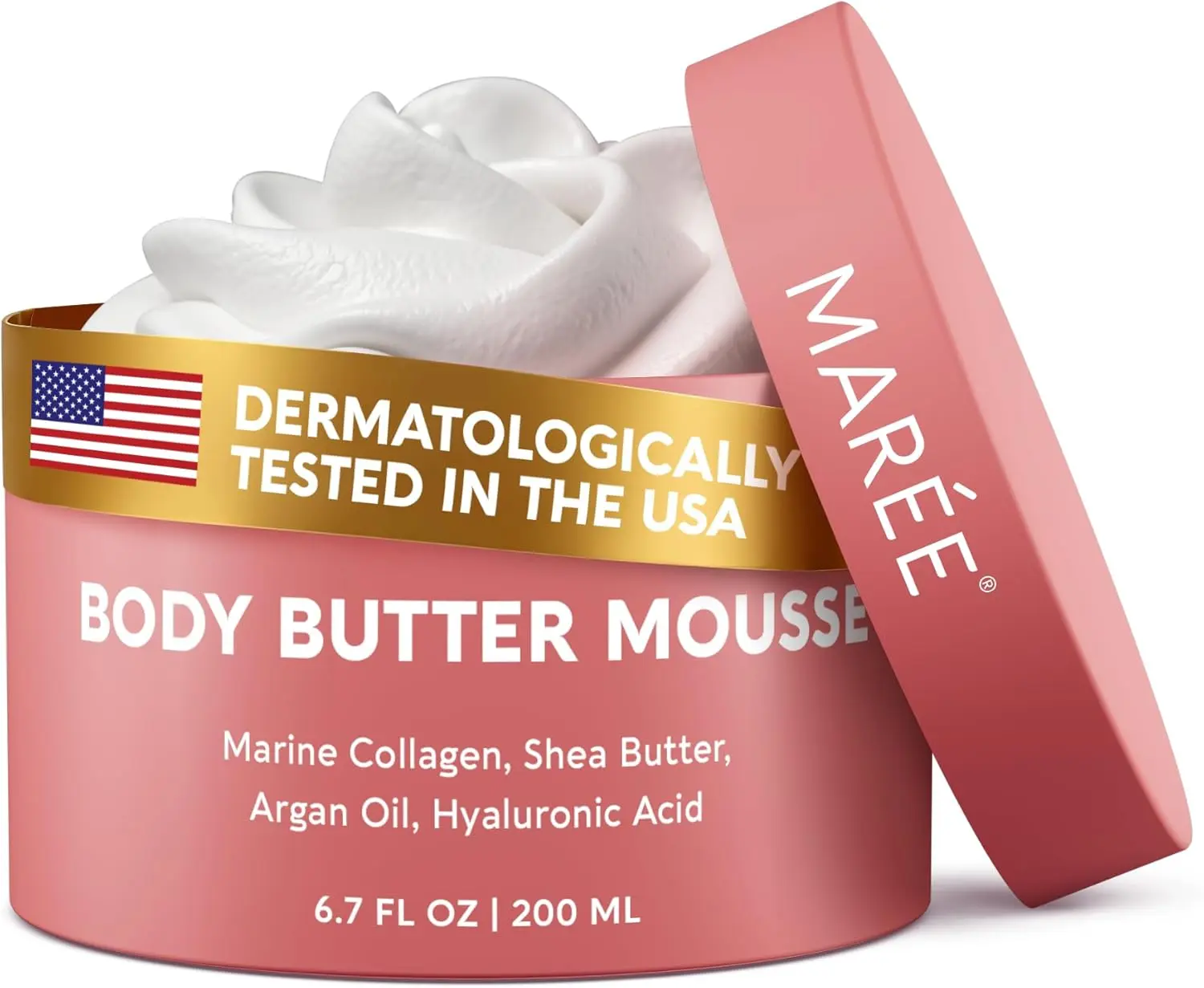 MAREE Body Butter Cream – Whipped Body Butter for Women Smell Good – Ayurvedic Skin Care – Body Moisturizer for Dry Skin – Vanilla Shea Butter Cream for Women & Men with Marine Collagen & Argan Oil