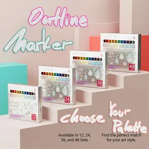 12-Color Waterproof Marker Pens, Fast-Drying Fluorescent Highlighters, Ideal for Art, DIY Crafts, Canvas, Wood, Kids' Creative Projects