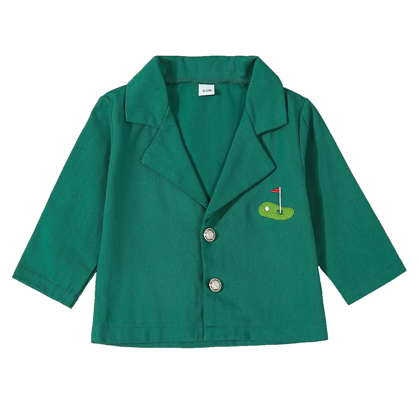 Toddler Baby Boy Golf Blazer Jacket Green Long Sleeve Lapel Neck Button Down Casual Dress Coat Outerwear Lightweight Casaul Dressy Jacket Spring Fall Clothes