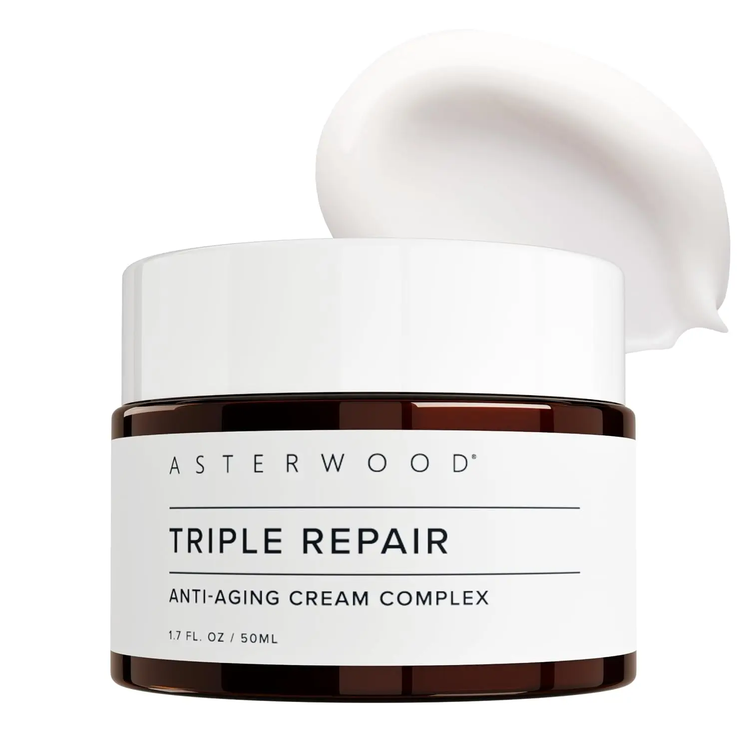 Asterwood Triple Repair Peptide Cream (1.7 Fl Oz) - Anti-Aging Moisturizer with Matrixyl 3000, Argireline, Vitamin C, Hyaluronic Acid & Shea Butter