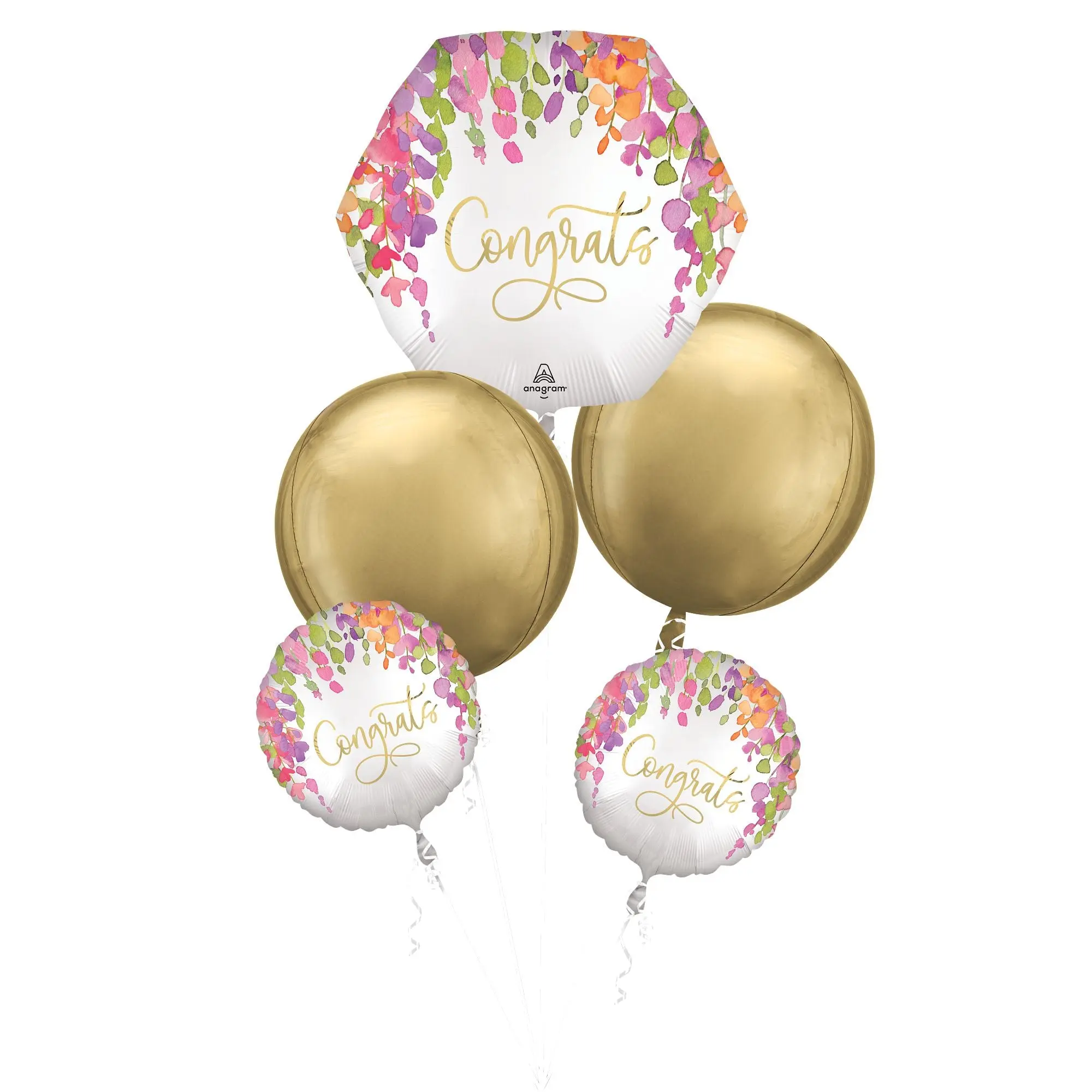 Romantic Floral Congrats Foil Balloon Bouquet Romantic Floral Congrats Foil Balloon Bouquet