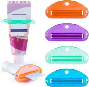 4PCS Toothpaste Dispenser Tube Squeezer Roller, Toothpaste Squeezer Roller Tool for Bathroom, Home Use, Assorted Colors