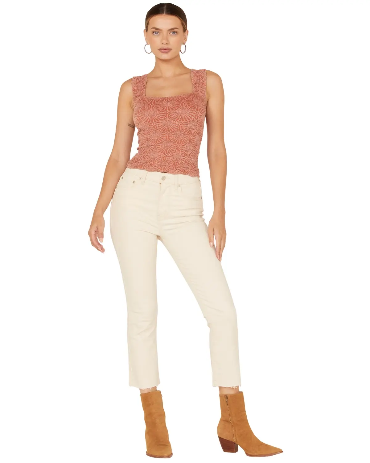 Daze Women's Women'S High Rise Cropped Flare Jeans - D6201crn-Raw