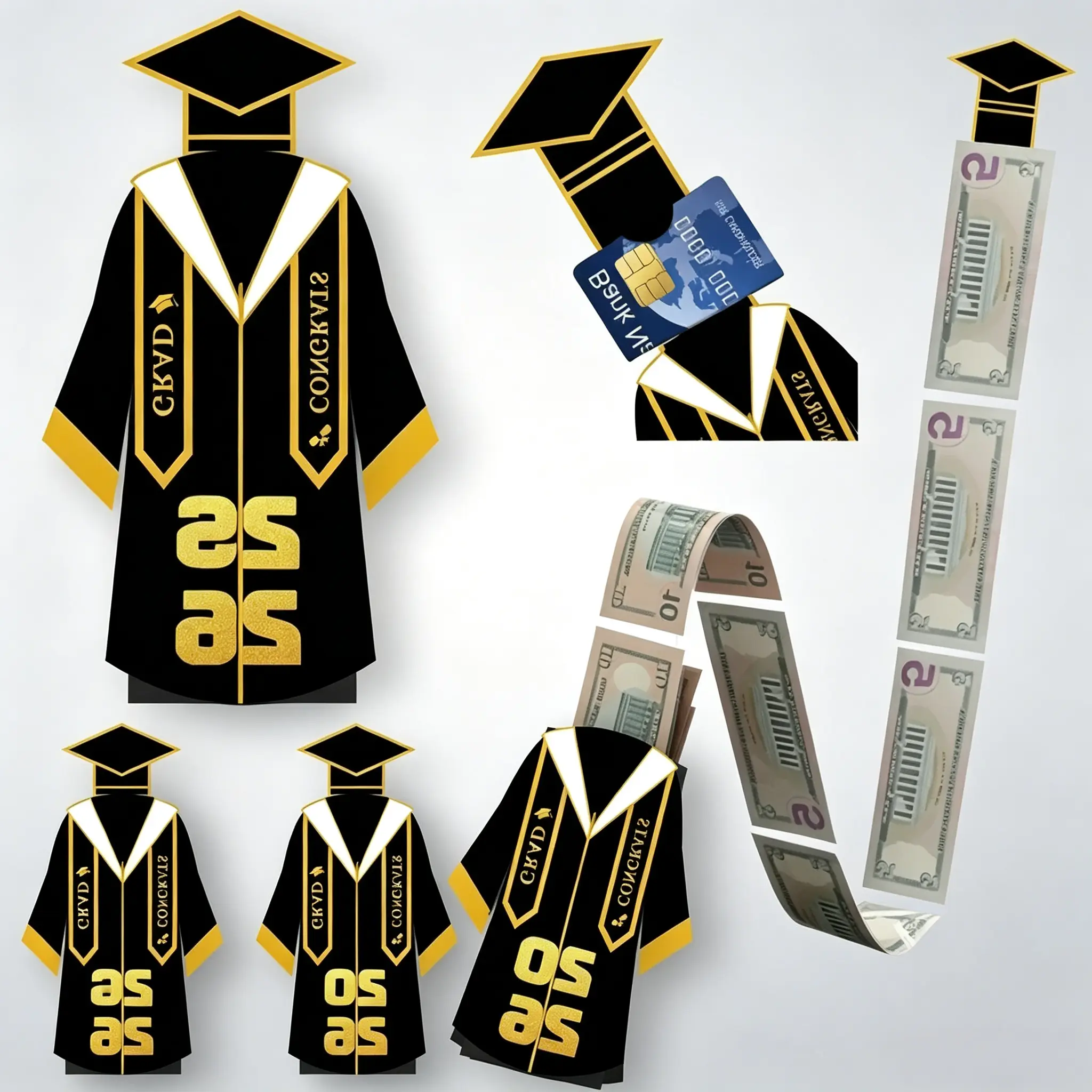 2026 Graduation Money Box with Grad Gown Design, DIY Cash and Card Gift Holder for High School and College Graduates, Ornament for Graduation Parties and Diploma Display, Practical Graduation Gift for Her and Him