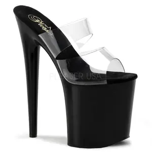 8 Inch Heel FLAMINGO-802 Clear-Black