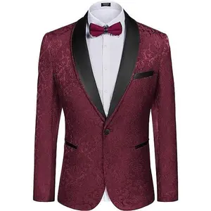 COOFANDY Men's Floral Tuxedo Suit Jacket Slim Fit Dinner Jacket Party Prom Wedding Blazer Jackets - For Prom/Graduation/Wedding Menswear Coats Dress Long Sleeve Leather Pants