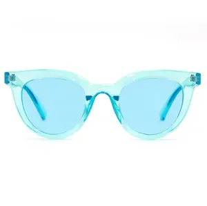 TopFoxx Brittany Coral Blue Women's Sunglasses with UV 400 Protection & Free Carrying Case Hand-assembled Imported Fashion Accessory