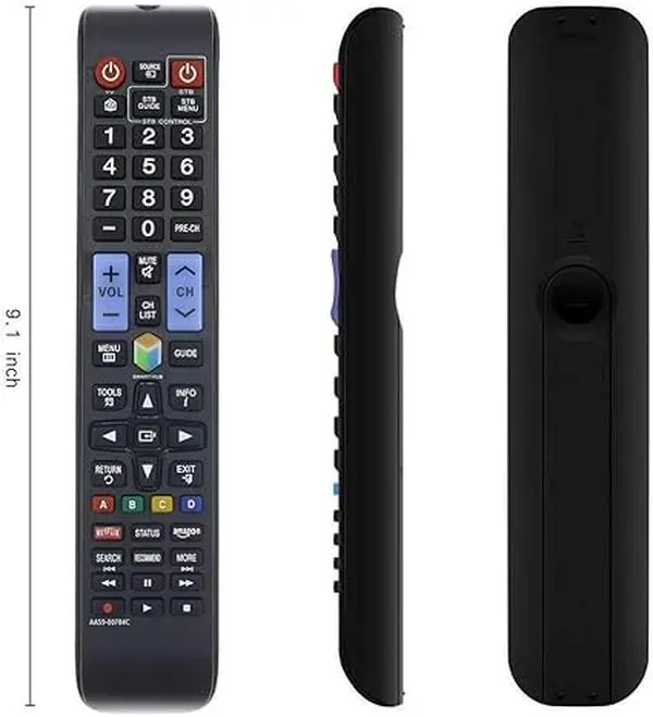 Besia AA59-00784C Universal LCD LED TV Remote Control Accessory, Plug-and-Play, with Netflix, Amazon, Smart Hub Hotkeys, 8m Range, Batteries Included, Quick Replacement for Samsung BN59-01043A, AA59-00784A, KN55S9CAF & More Models