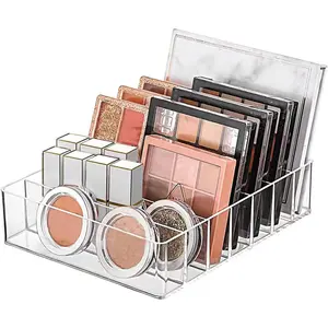 Makeup Organizer for Eyeshadow Palette and Lipstick Organizer, 7 Section Divided Makeup Palette Organizer for Vanity Drawer Countertop