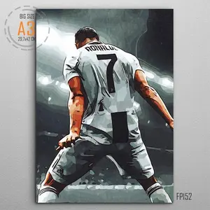 RONALDO Hiasan Dinding Sepakbola Pajangan Kamar Football Decor CRISTIANO CR7 Unframe Poster