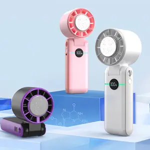 Portable Handheld Fan, 5-Speed Semiconductor Refrigeration Fan, High-speed Folding Mini Portable Fan for Cooling & Ice Application, Battery Powered Fan, Multifunctional Cooling Fan, Travel Fan