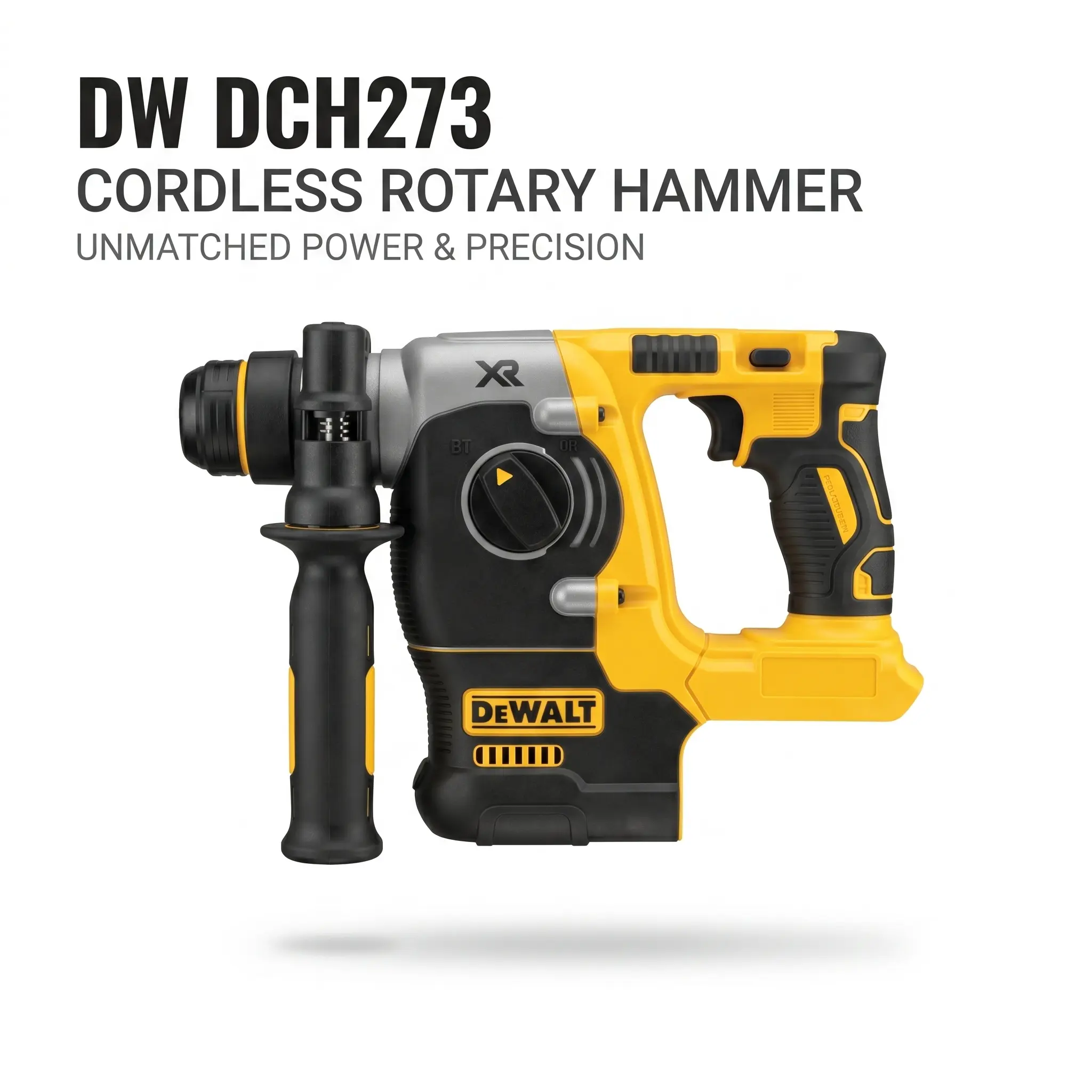 DEWALT DCH273 20V XR SDS Plus Brushless Cordless Rotary Hammer, 3 Operation Modes, Active Vibration Control, Rotation Lock Chisel Setting for Concrete Drilling, Wall Grooving