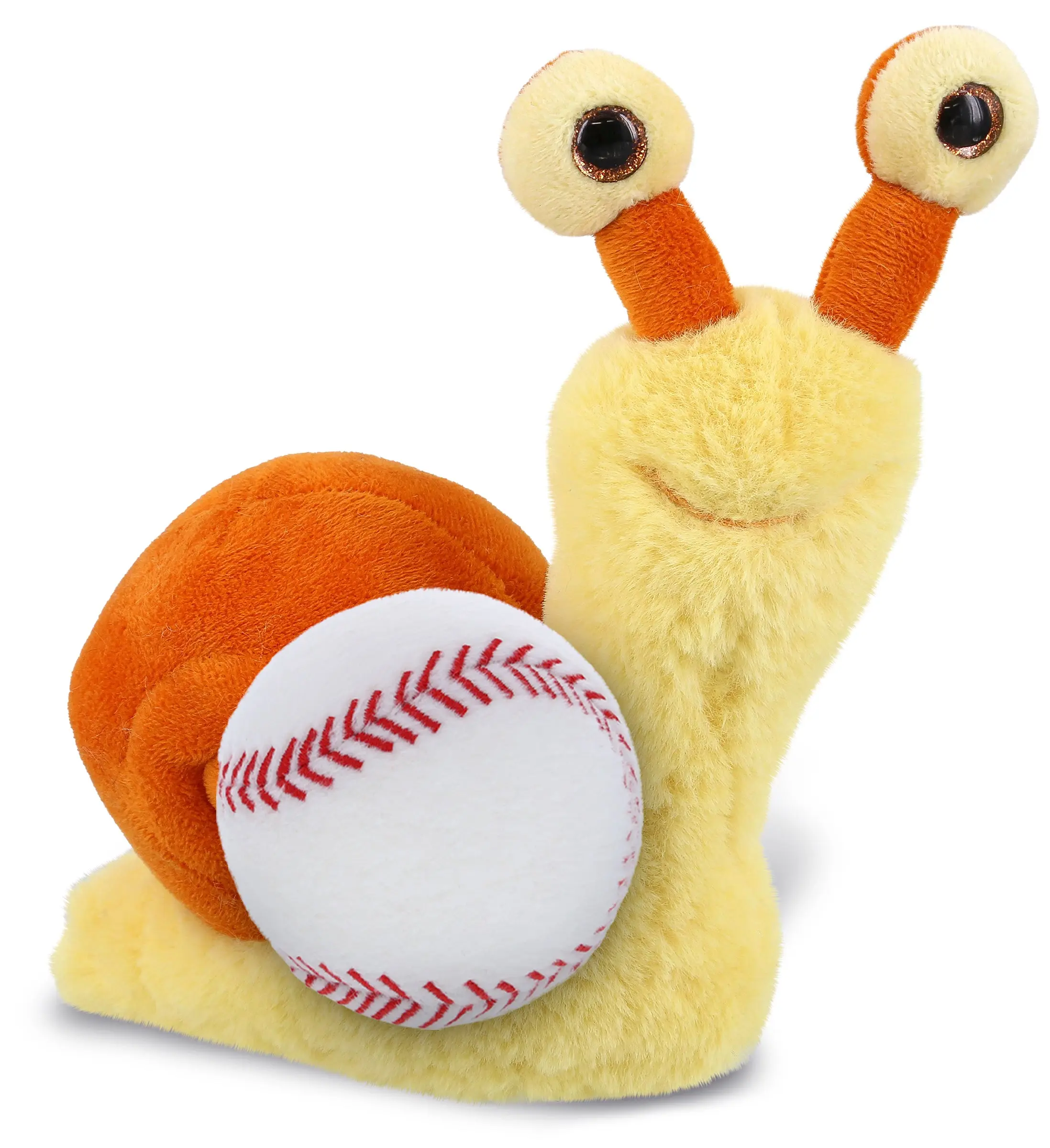 DOLLIBU Super-Soft Sports-Themed Plush Snail Toy - 5.5in Playful Snail Shape, Gentle on Sensitive Skin, Unisex Small Stuffed Figure, Suitable for Ages 0+