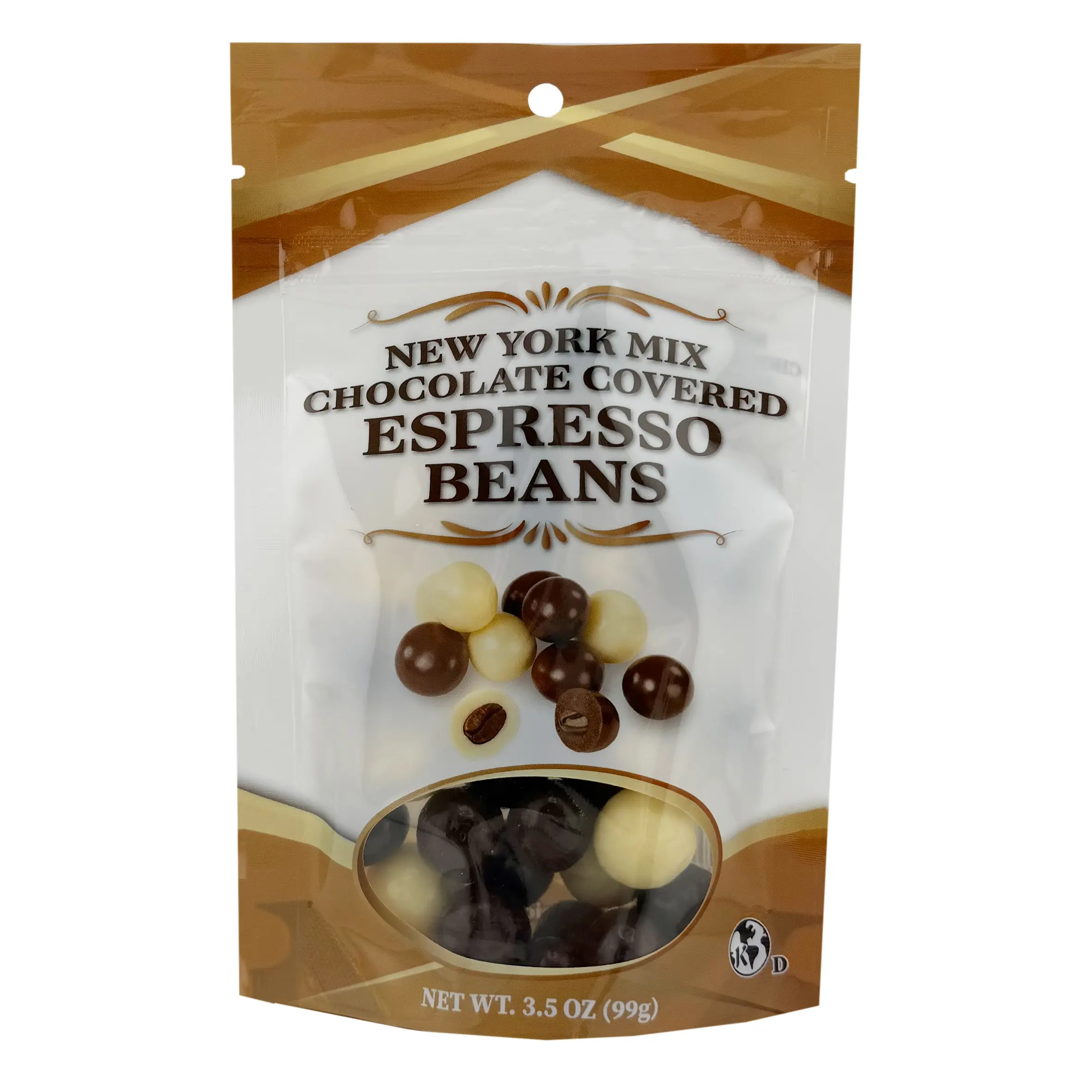 FirstChoiceCandy New York Mix Chocolate Covered Espresso Beans, Dark, Milk & White Chocolate, 3.5 oz Resealable Bag (PACK OF 3)