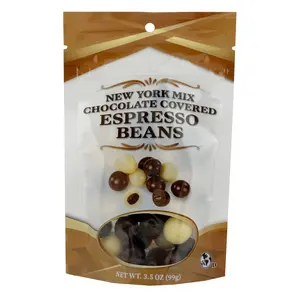 FirstChoiceCandy New York Mix Chocolate Covered Espresso Beans, Dark, Milk & White Chocolate, 3.5 oz Resealable Bag (PACK OF 6)