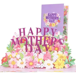 Mother's Day Pop-Up Greeting Card, Eco-Friendly Recyclable Envelope, Custom Message Card, Heartfelt Gift, Perfect for Mom, Interactive Greeting Card