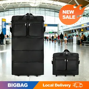 travel essentials  Large-capacity foldable waterproof  bag with wheels, easy to store and pack more items. portable storage folding  stylish multifunctional Spinner Expandable out doors  bag for  lightweight space wet Duffle luggage duffle bag garment