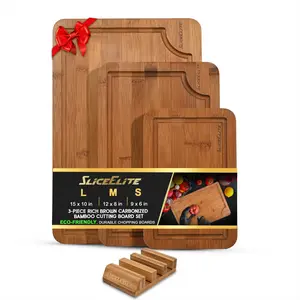 3-Piece Wooden Cutting Board Set – Durable Natural Wood Kitchen Boards for Chopping, Food Prep & Serving