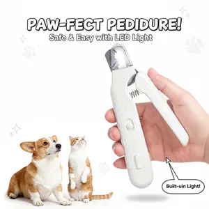 2 in 1 Dog Nail Trimmers & Dog Nail Grinder for Large Medium Small Dogs Cats Claw Trimmer with 2 LED Lights & Splash Guard,  Pet Claw Care Grooming
