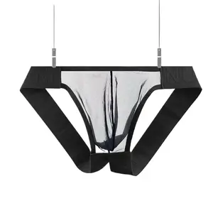 Slim Men, Transparent Mesh, Simple Embossed Belt Thong AD789