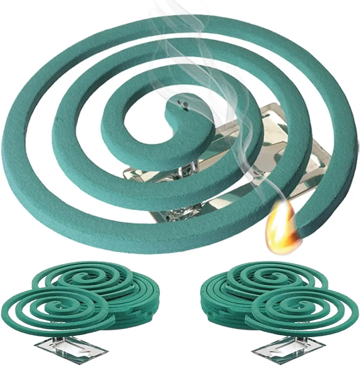 Mosquito Repellent Coils - Outdoor Pest Control Supplies, 12 Coils, 6 Stands, 5-7 Hr Burn Time, 10 Ft Coverage Range, Home Insect Control Solution