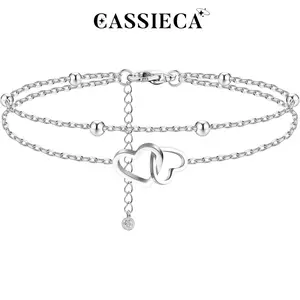 CASSIECA Stainless Steel Anklets for Women - Cute Butterfly, Sequin, Infinity, Cross, Heart, Evil Eye Pendant Layered Ankle Jewelry, Female, Adjustable Size, Casual Wear, Daily Use SummerVibes
