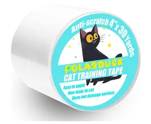 Clear Double-Sided Cat Scratch Deterrent Tape, 4 x 30 Yards, Transparent Furniture Protector for Couch, Carpet & Doors, Pet and Kid Safe