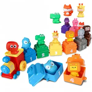 Digital Train Adventure Toy Set, Toddler Number Sorting & Animal Matching Blocks with Finger Puppets, Preschool Educational Learning Toy for 18M+, Fine Motor Skills Montessori Toy for Boys Girls, Multi Activity Playset, Birthday Gift