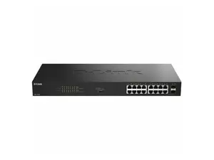 D-Link DGS-1018P Ethernet Switch - 16 Ports - Gigabit Ethernet - 10/100/1000Base-T, 1000Base-X - 2 Layer Supported - 2 SFP Slots - 280.21 W Power Consumption - 240 W PoE Budget