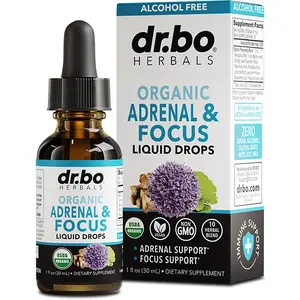 Dr. Bo Adrenal Support Supplement & Cortisol Manager Liquid Drops - Organic Adaptogen for Stress, Fatigue & Focus with Astragalus - 1 Fl Oz