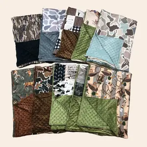 UWH Baby Blanket Hunting Blanket Minky Blanket Outdoor Bedding kids Blanket Floral Print Quilt