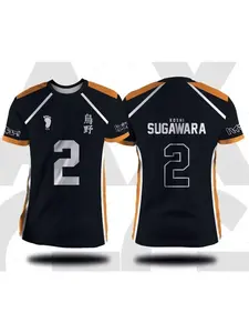 Men's "Volleyball Youth" Hyuga Shoyo Fukuhara Ai Cosplay Short sleeved 3D T-shirt, fashionable unisex, men's cycling suit