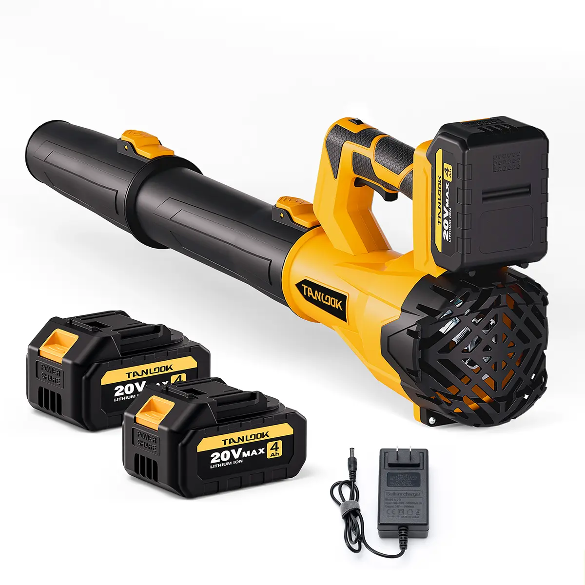 TANLOOK 20V Lithium Battery Handheld Leaf Blower - 580CFM/160MPH Super Power Blower, 4.0Ah Battery & Charger, Lightweight Cordless Lawn Tool for Lawn, Patio, Debris Cleanup, Car Surfaces, Lithium Battery Blower