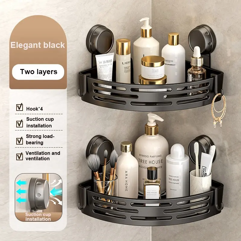 📐 Turn Dead Corners Into Storage!2/3-Pack Triangle Shelf | Wall Mounted Bathroom Accessories Organizer, Durable Shower Organizer, Space Saving Rack for Shampoo, Bathroom Organizers