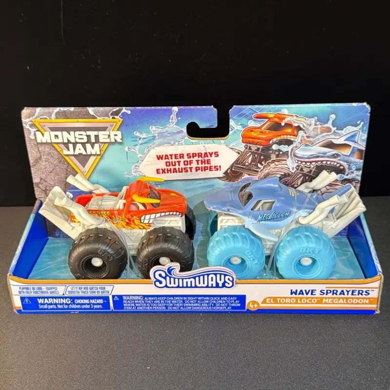Monster Jam El Toro Loco & Megalodon Swimways Riptide Racers (Splash Toys)