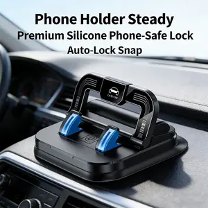 Auto Clamping Car Phone Mount Cell Phone Mount for Dashboard Windshield Air Vent with Anti Vibration Stable Holder and Removable Emergency Contact Number Plate
