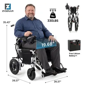 【Zygenair】 Electric Wheelchair for Adults Lightweight Foldable Power Wheelchair with 500W Dual Motors 15 Miles Range All Terrain Wheels 330 lbs Capacity Enhanced Safety Features Durable Shock Absorbing Posture Aid