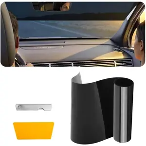 5% VLT Windshield Tint Strip Front,59.06"x8.07"  Window Tint Film Kit with  &  for Blocking Heat & Light,Cuttable Automotive Windshield Sun Strip