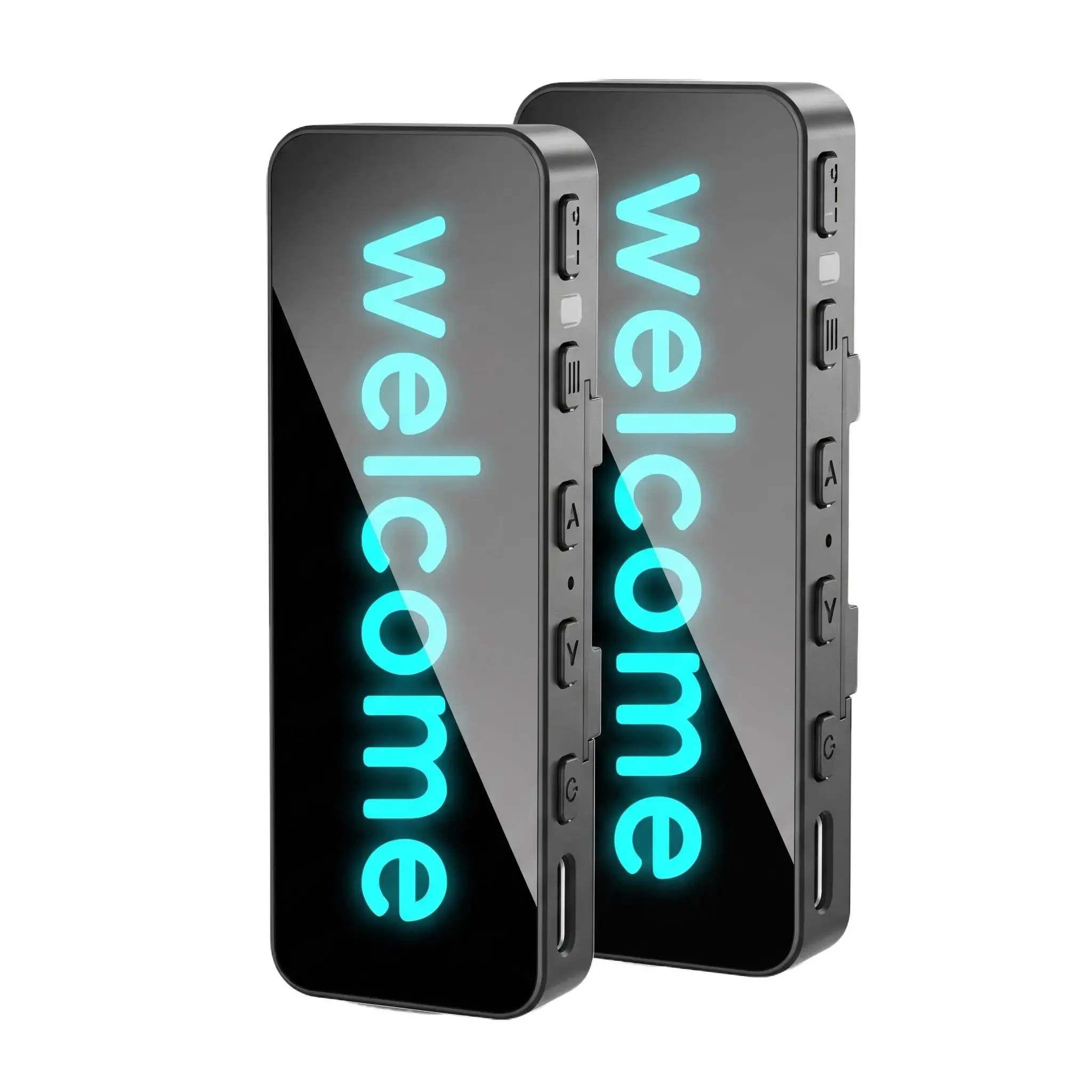 2 Pack Mini Walkie Talkies - 2-Way Radios with Auto-Pairing, 16 Channels, Lightweight Design, Included Earphones, 7-Color Lights for Restaurants, Outdoors, Device