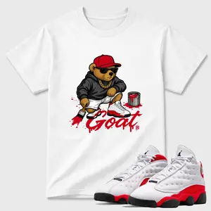 Unisex T-shirt To Match Sneakers Jordan 13 University Red - Drip The GOAT. 100% Cotton for Casual Wear. Comfortable Summer Unisex T-Shirt to match Jordan Sneaker. Streetwear Style. urban outfitters
