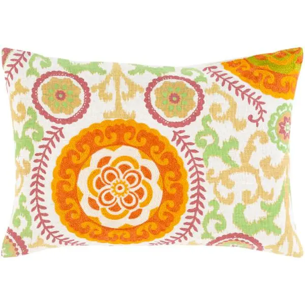 Termez Lumbar Pillow, Gold, Mustard, Burgundy, Grass Green, Ivory