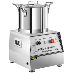 Spring new arrivals 110V Commercial Food Processor 10L Capacity 1100W Electric Food Cutter 1400RPM Stainless Steel Food Processor Perfect for Vegetable Fruits Grains Peanut Ginger Garlic