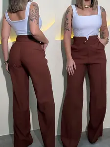 New Women's Long Pants, High Waist Wide Leg Pants, Cool, Bold and Chic Style, Slimming and Powerful Look, All Seasons Fashion