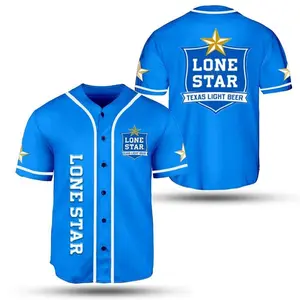 Lone Star Light Beer Blue Baseball Jersey The National Light Beer of Texas Jersey Shirt For Friends Drinking Beer Lovers Baseball Jersey For Men and Women Texas Signature Fresh Beer Jersey Alcohol Beverage Beer Lovers Jersey , trendy baseball jersey