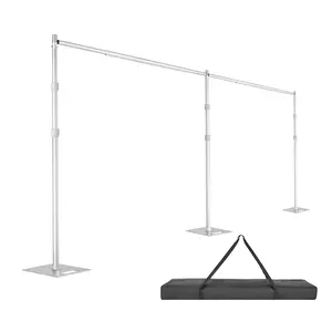 Hecis 10ftx20ft Adjustable Pipe and Drape Stand Heavy Duty Backdrop Stand for Parties Birthday Baby Shower Wedding Decorations with Carry Bag